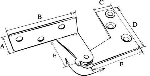 Cabinet Elbow Leaf Hinge (Knife-Type Hinge) – Model 1230.1.11049