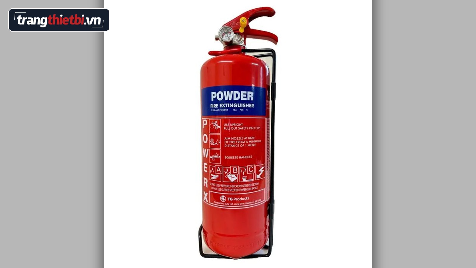 Bình chữa cháy bột khô ABC 2kg kèm giá treo chính hãng chuyên dụng cho gia đình và văn phòng