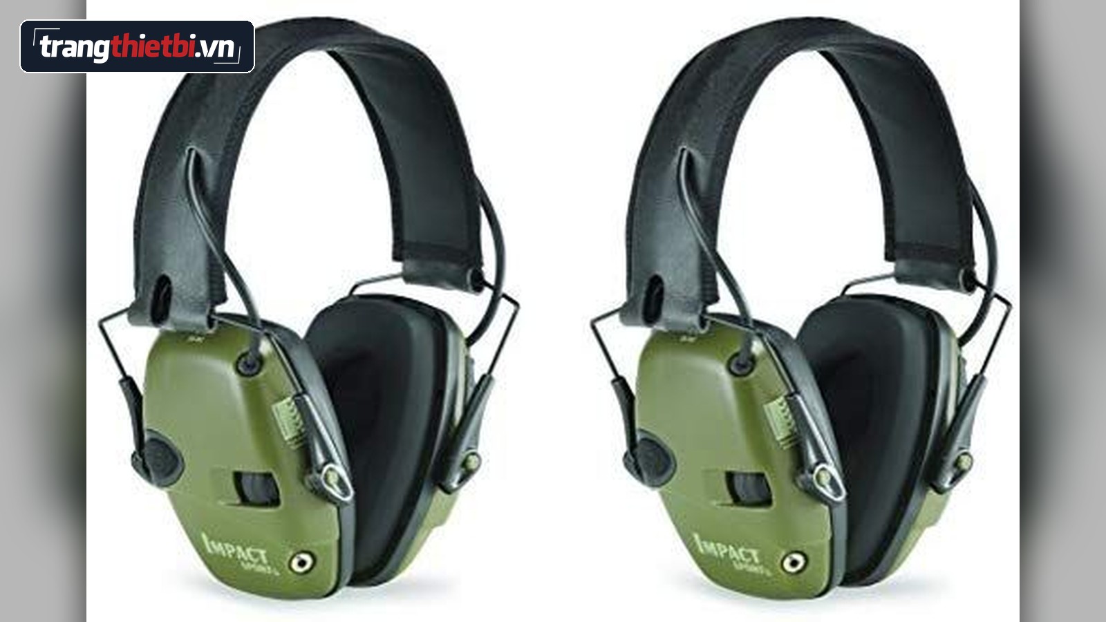 Cặp chụp tai chống ồn điện tử Howard Leight Impact Sport màu xanh rêu chính hãng bảo vệ thính giác