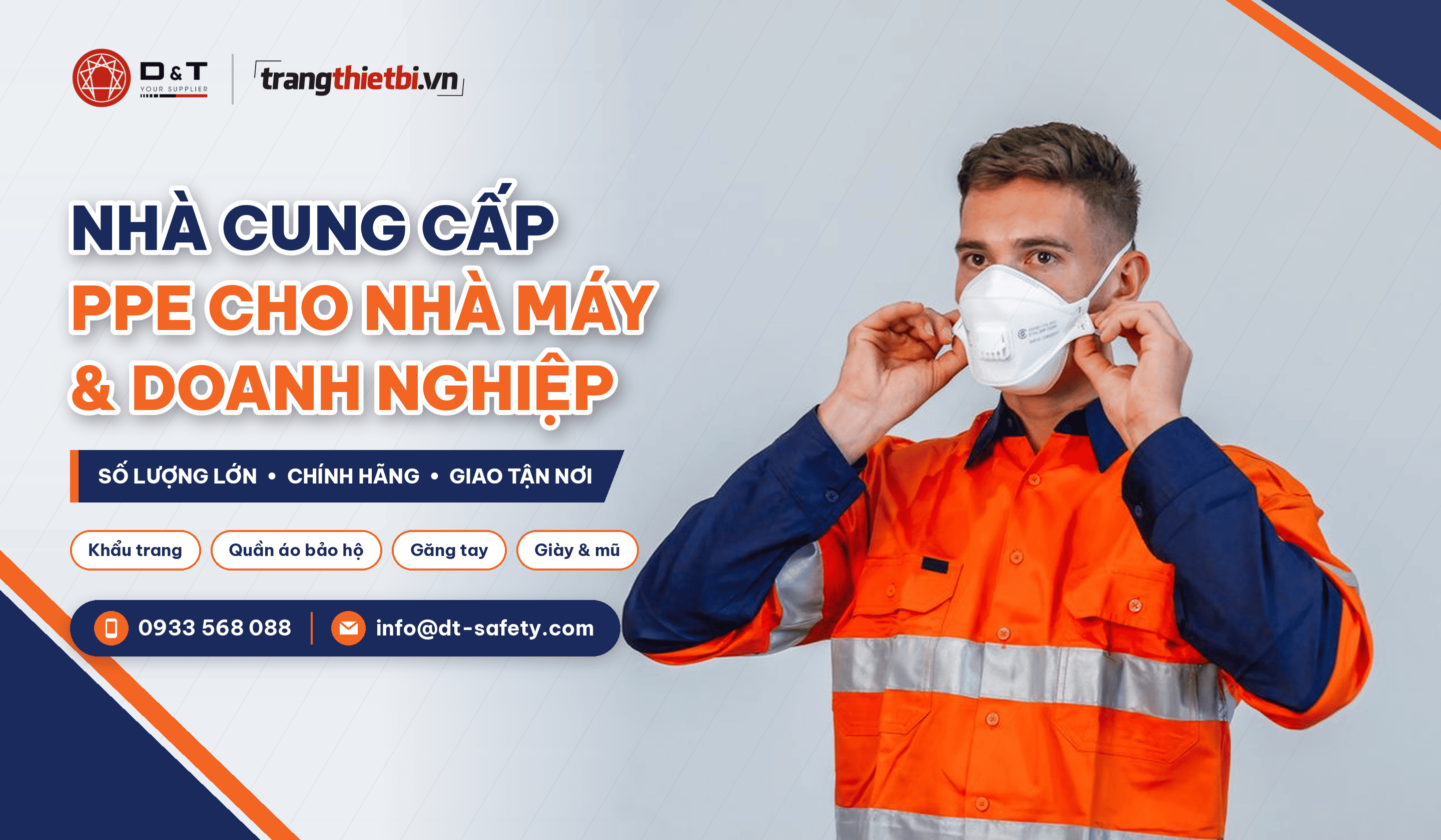 D&T trangthietbi.vn nhà cung cấp PPE bảo hộ lao động số lượng lớn chính hãng cho nhà máy doanh nghiệp