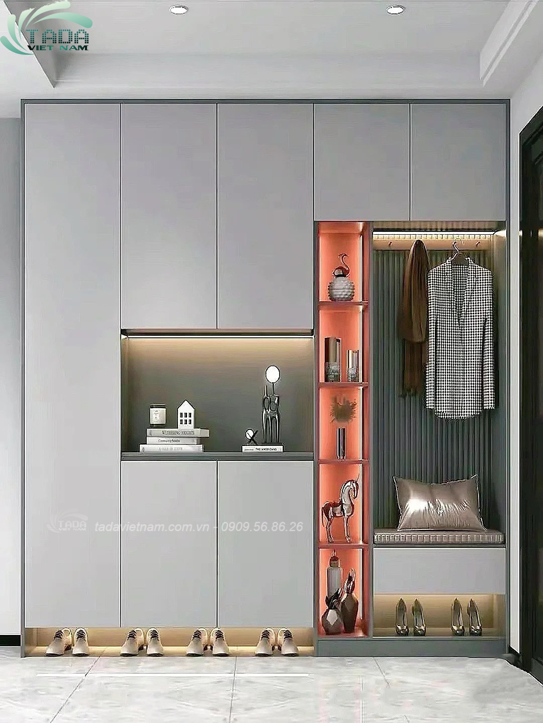 Tủ để giày dép, mẫu mới thiết kế sang trọng,chất liệu gỗ MDF thương hiệu TaDa Việt Nam TDTG16