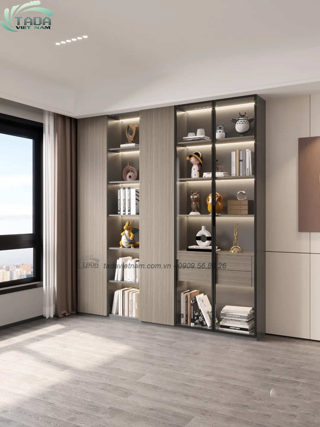 Tủ đựng sách đa năng, chất liệu gỗ MDF, thương hiệu TADA Việt Nam - TDKS5