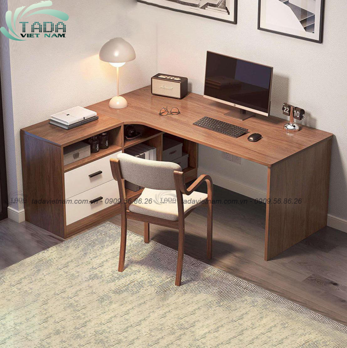 Bàn học kết hợp học tủ ,chất liệu gỗ MDF thương hiệu TADA VIỆT NAM- TDBH19
