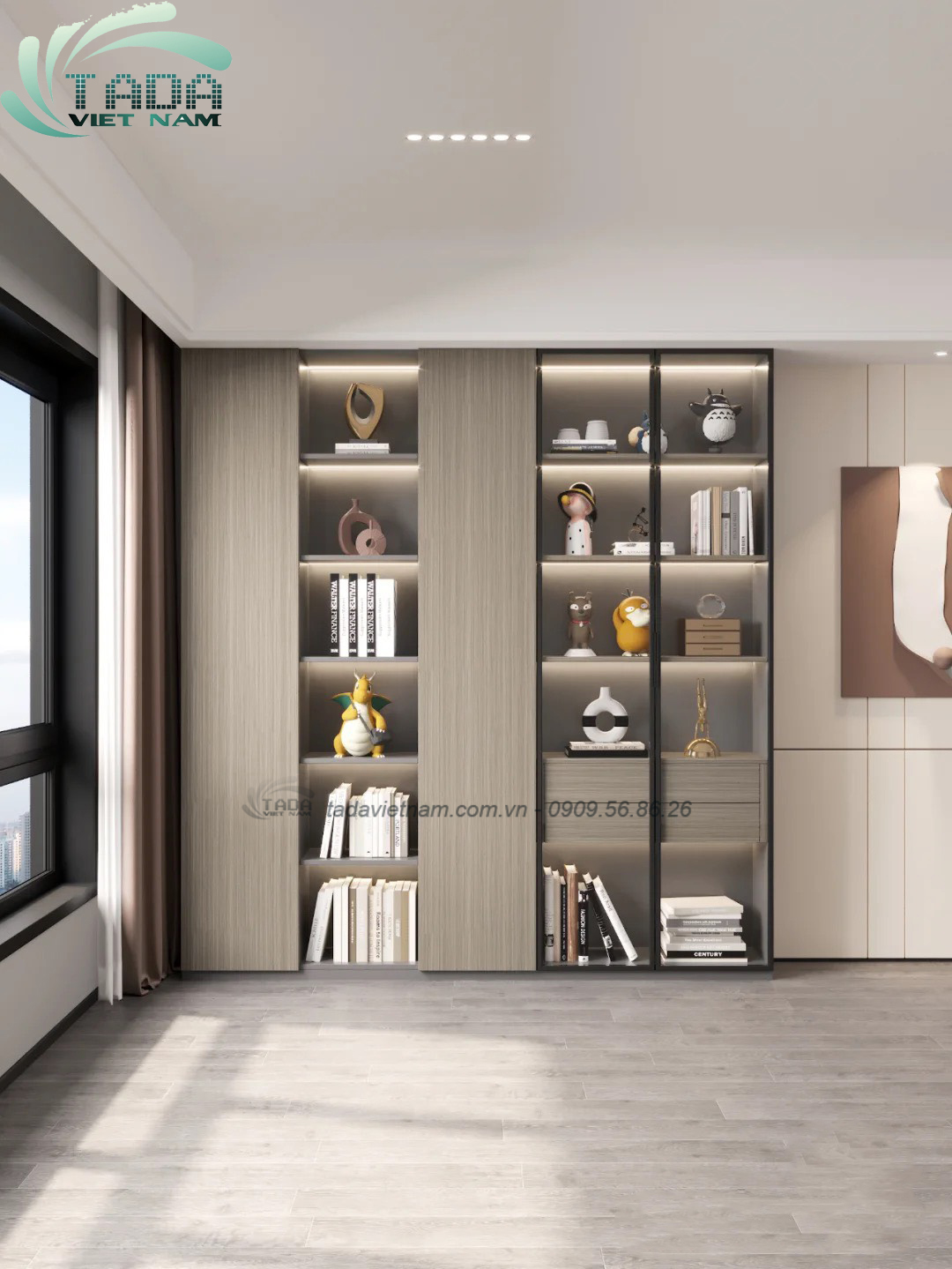 Tủ đựng sách đa năng, chất liệu gỗ MDF, thương hiệu TADA Việt Nam - TDKS5