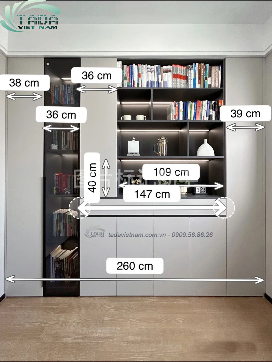 Tủ đựng sách đa năng, chất liệu gỗ MDF, thương hiệu TADA Việt Nam  - TDKS9