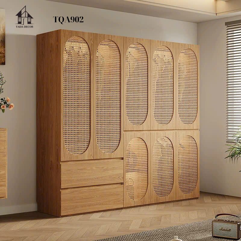 Ngăn kéo giảm chấn tủ quần áo gỗ MDF TQA902