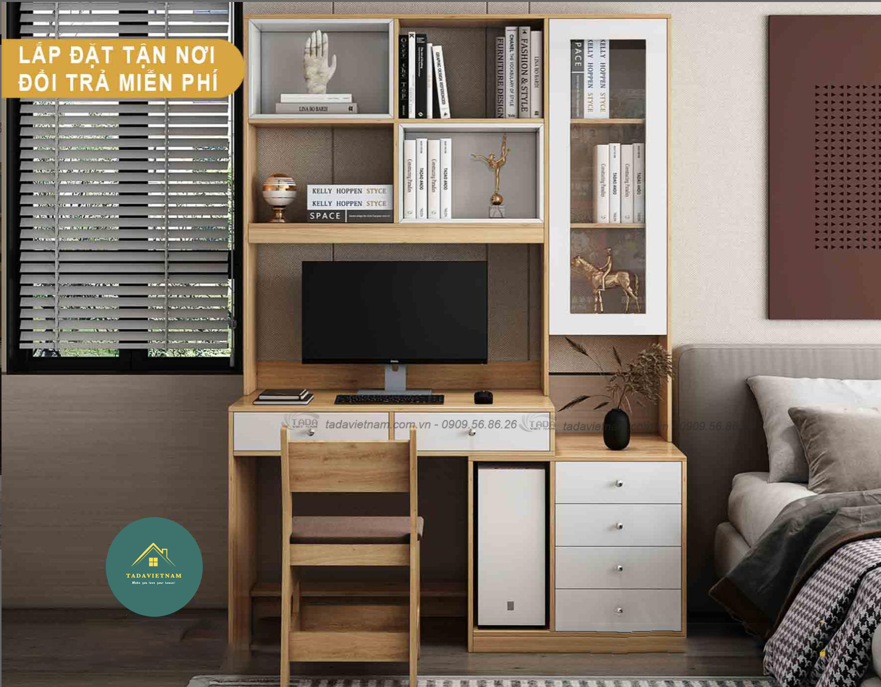 Bàn học ngăn kéo , bàn máy tính ,chất liệu gỗ MDF thương hiệu TADA VIỆT NAM- TDBH21