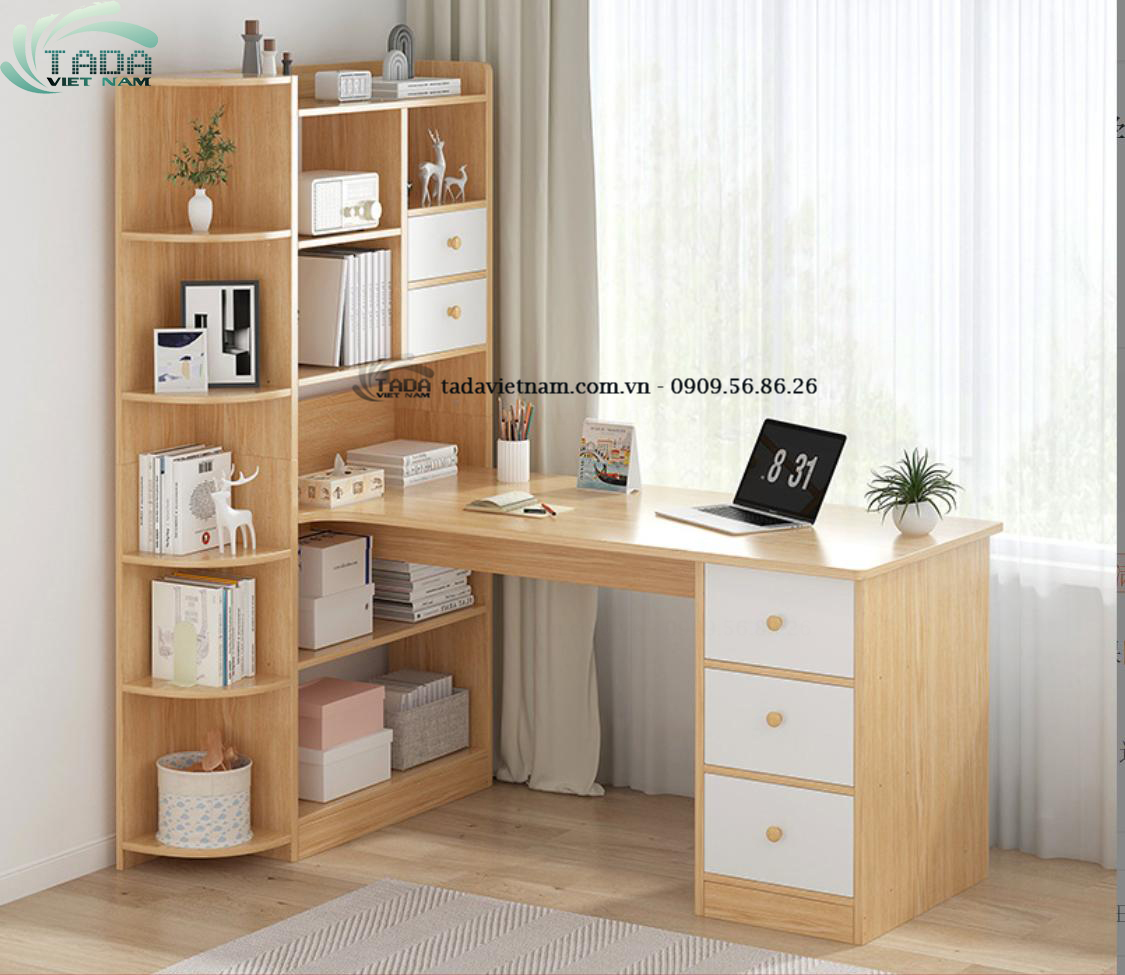 Bàn học giá sách ,sang trọng,chất liệu gỗ MDF thương hiệu TADA VIỆT NAM- TDBH14