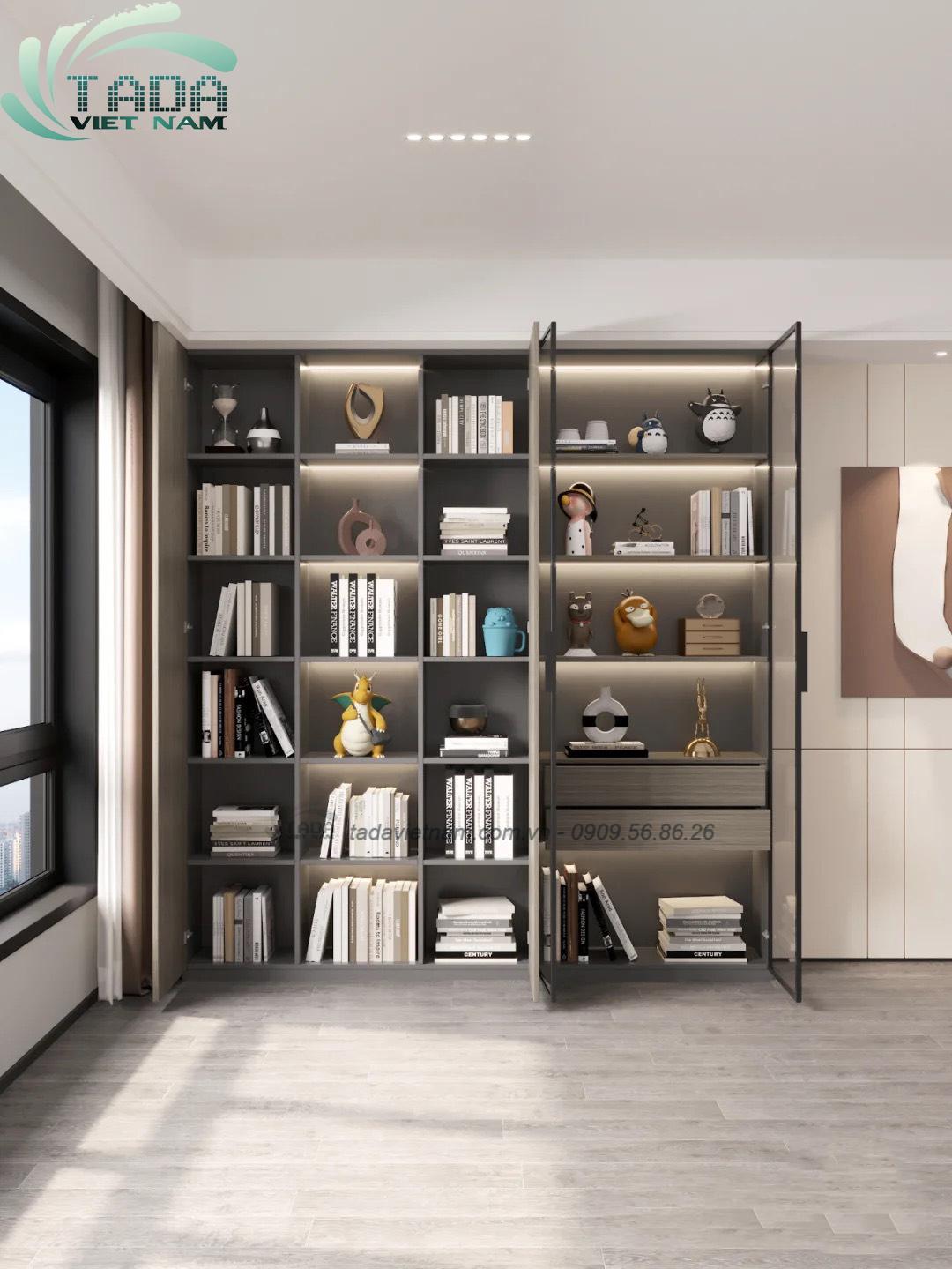 Tủ đựng sách đa năng, chất liệu gỗ MDF, thương hiệu TADA Việt Nam - TDKS5