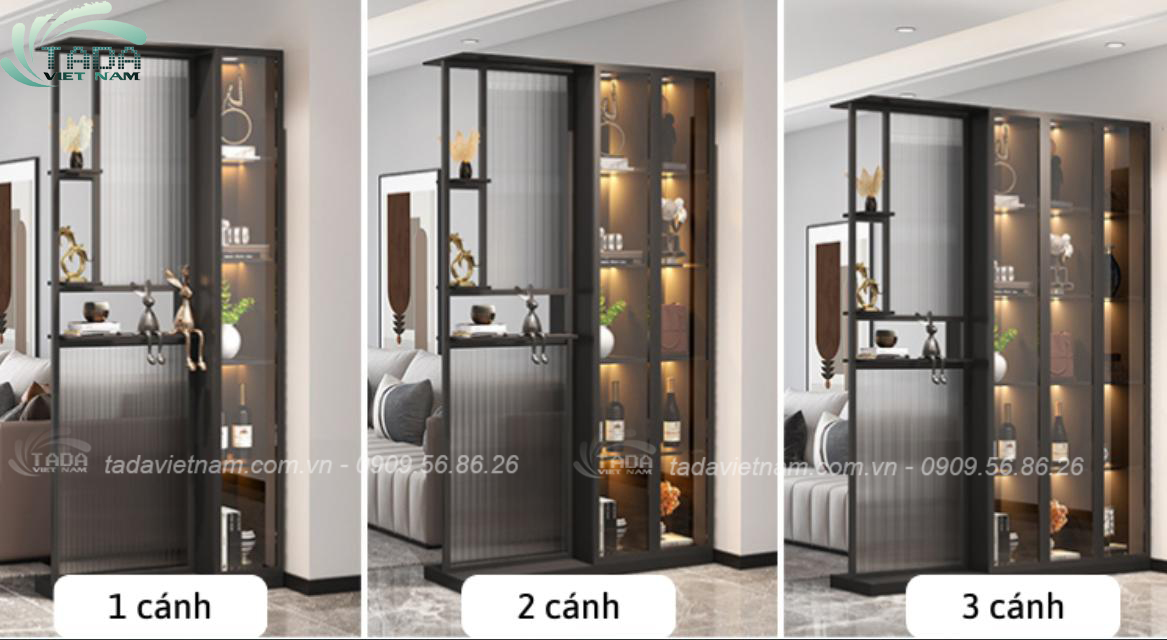 Tủ trưng bày  phòng khách sang trọng, hiện đại chất liệu gỗ MDF thương hiệu TADA- TTB3