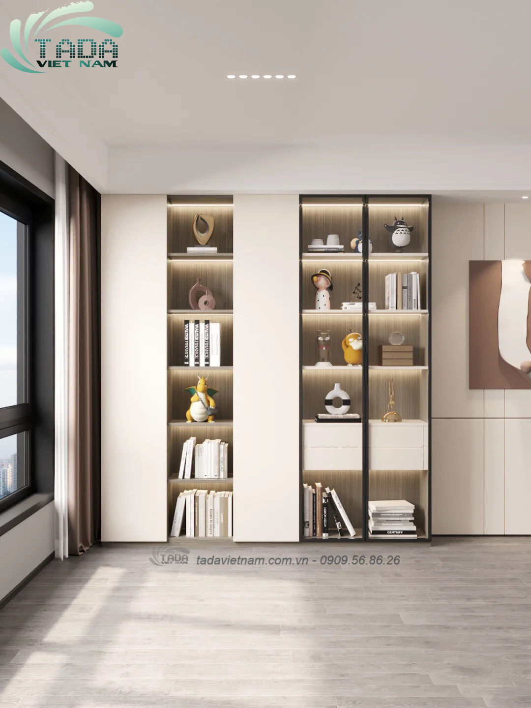 Tủ đựng sách đa năng, chất liệu gỗ MDF, thương hiệu TADA Việt Nam - TDKS5