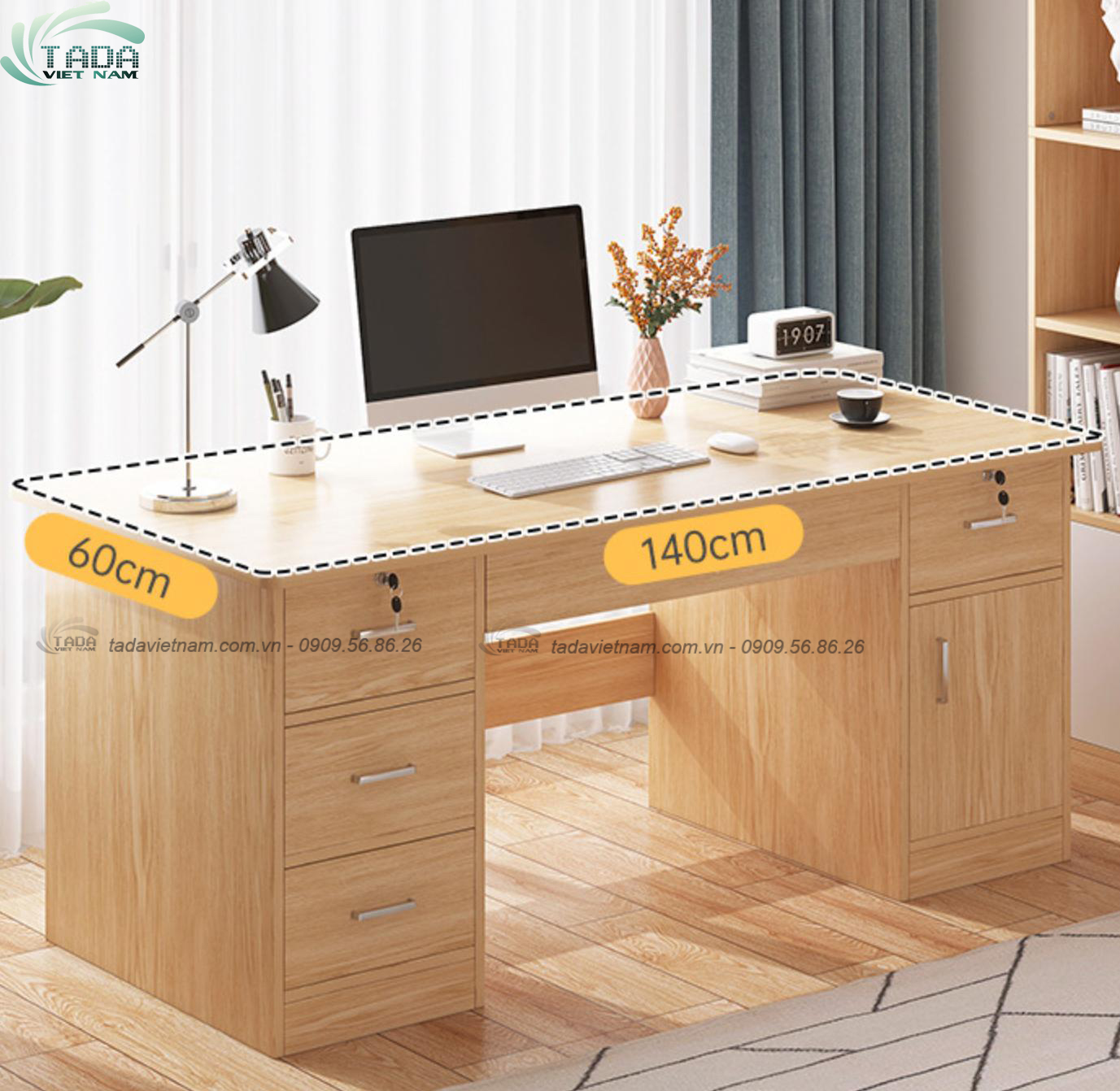 Bàn học ngăn kéo đơn giản ,chất liệu gỗ MDF thương hiệu TADA VIỆT NAM- TDBH20