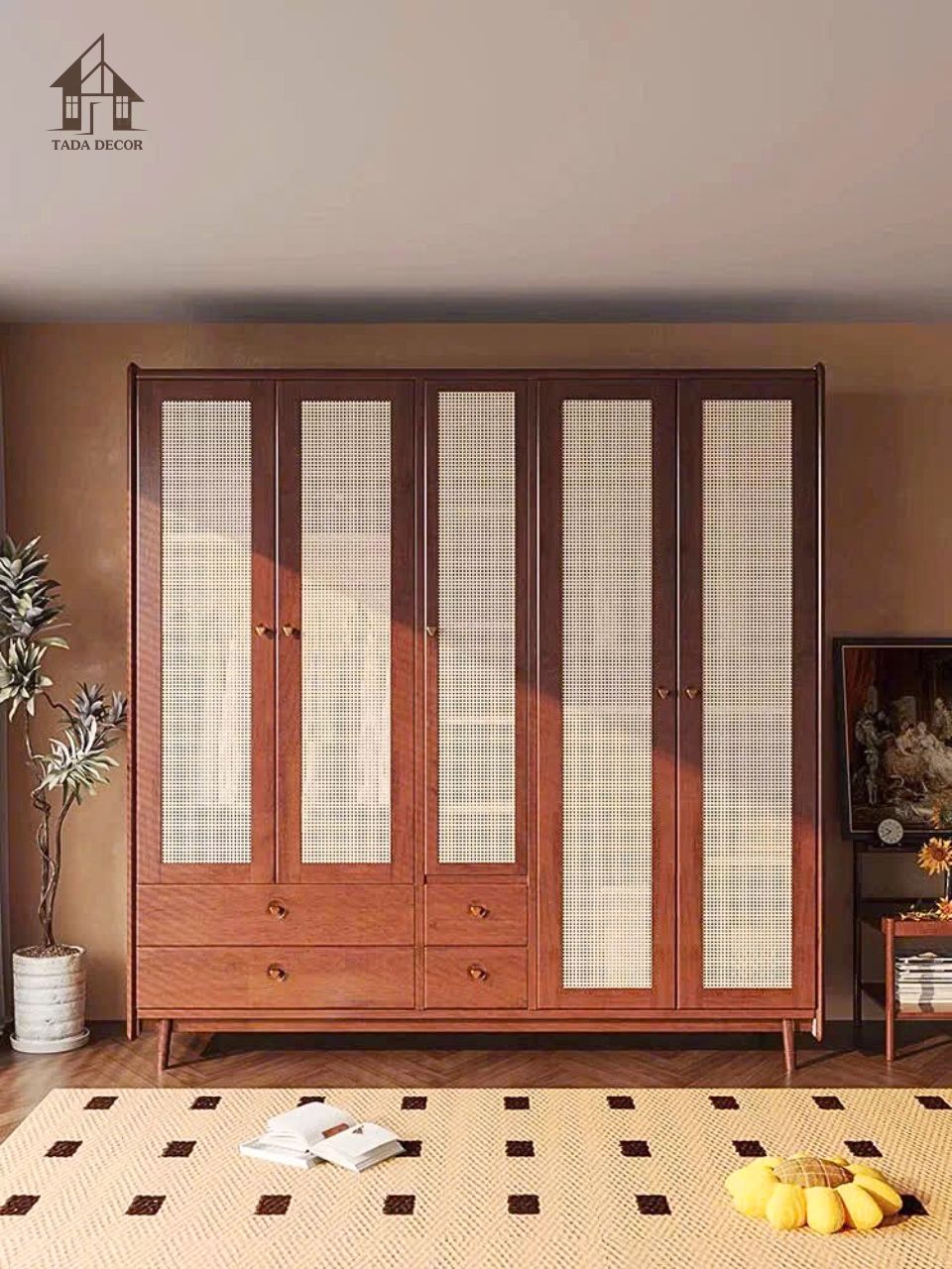 Tủ quần áo cánh mây đẹp cho phòng ngủ nhỏ