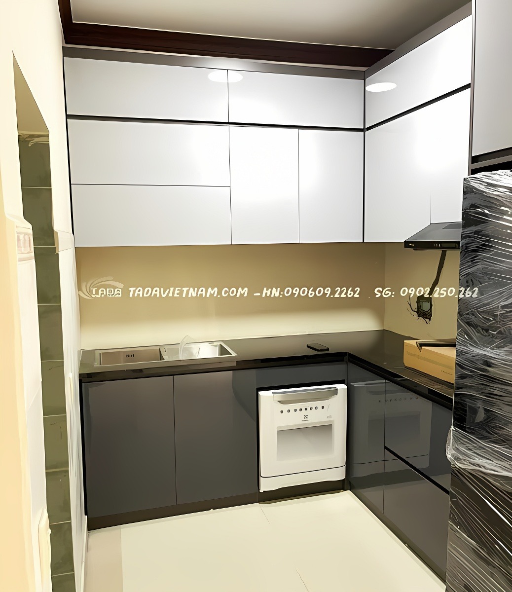 Feedback Combo nội thất màu Ghi kết hợp trắng cho khách hàng ở Q7, SG !