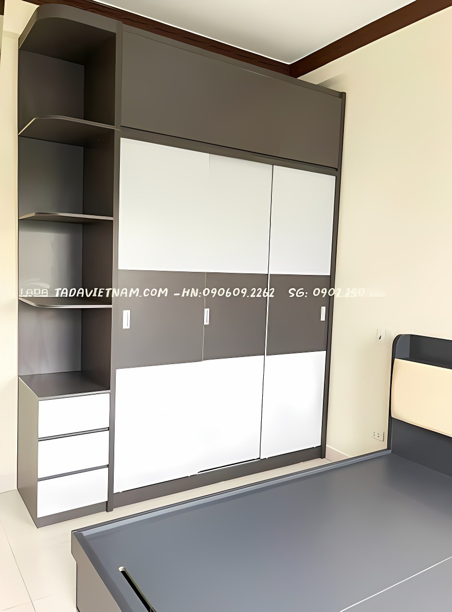 Feedback Combo nội thất màu Ghi kết hợp trắng cho khách hàng ở Q7, SG !