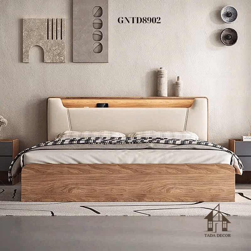 Giường ngủ kèm kệ đựng đồ