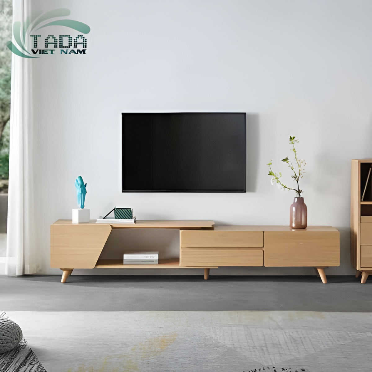 Kệ tivi để sàn gỗ công nghiệp, tiện ích cho ngôi nhà của bạn, thương hiệu TADA Việt Nam TDTV84