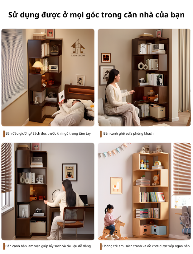 kệ sách góc tường TADA