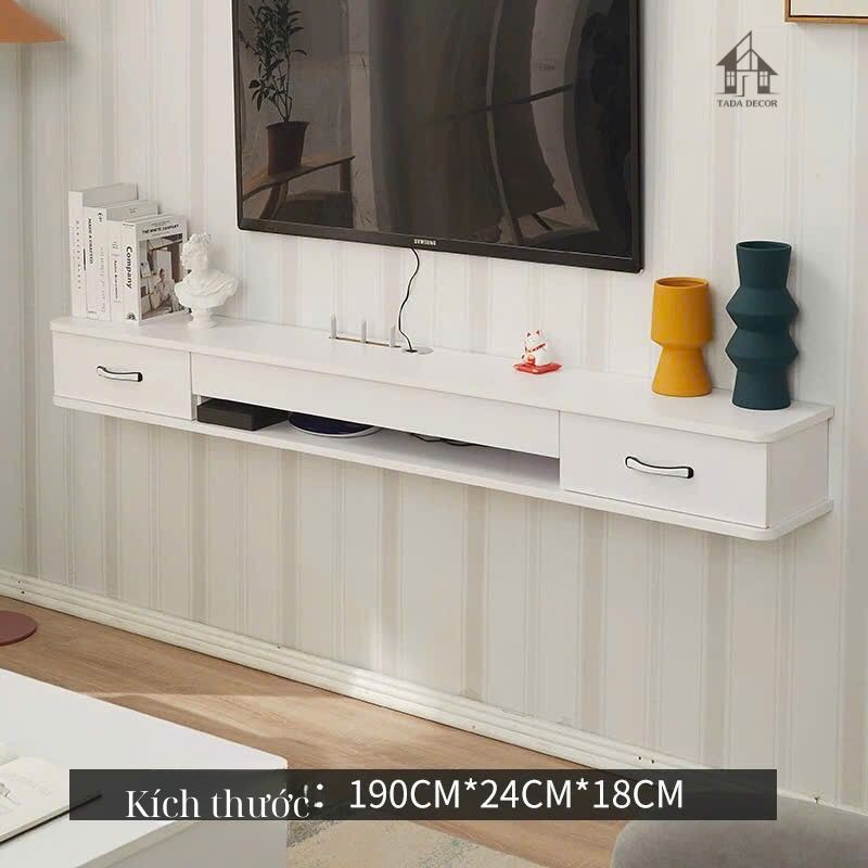 Góc nhìn tổng thể kệ ti vi treo tường KTV9800 thiết kế tối giản