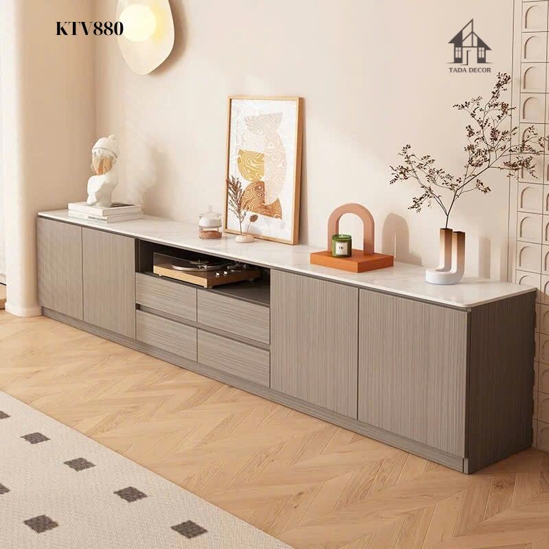 Chi tiết kệ tivi treo tường KTV809 chất liệu gỗ cao cấp bền đẹp