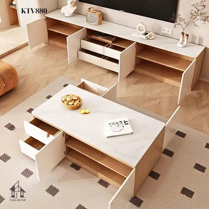 Không gian phòng khách nổi bật với kệ tivi treo tường KTV809 TADA Việt Nam