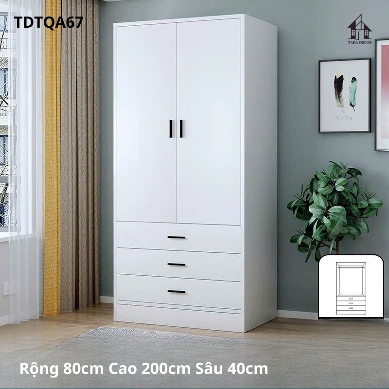 Tủ gỗ công nghiệp TDTQA67 tối ưu không gian lưu trữ quần áo