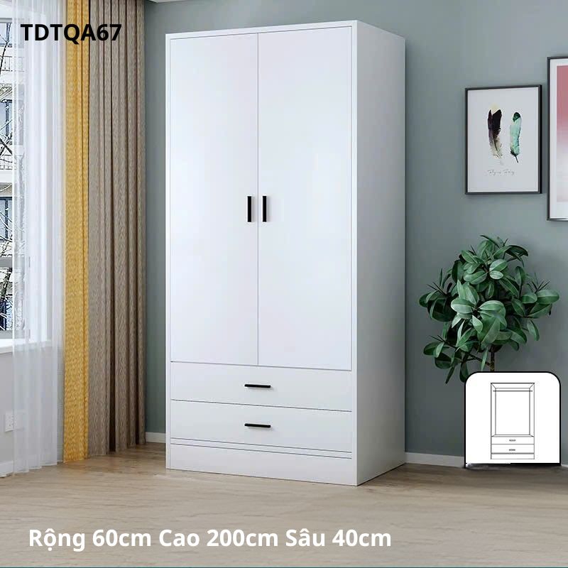Tủ quần áo đẹp TDTQA67 bằng gỗ công nghiệp MDF bền chắc