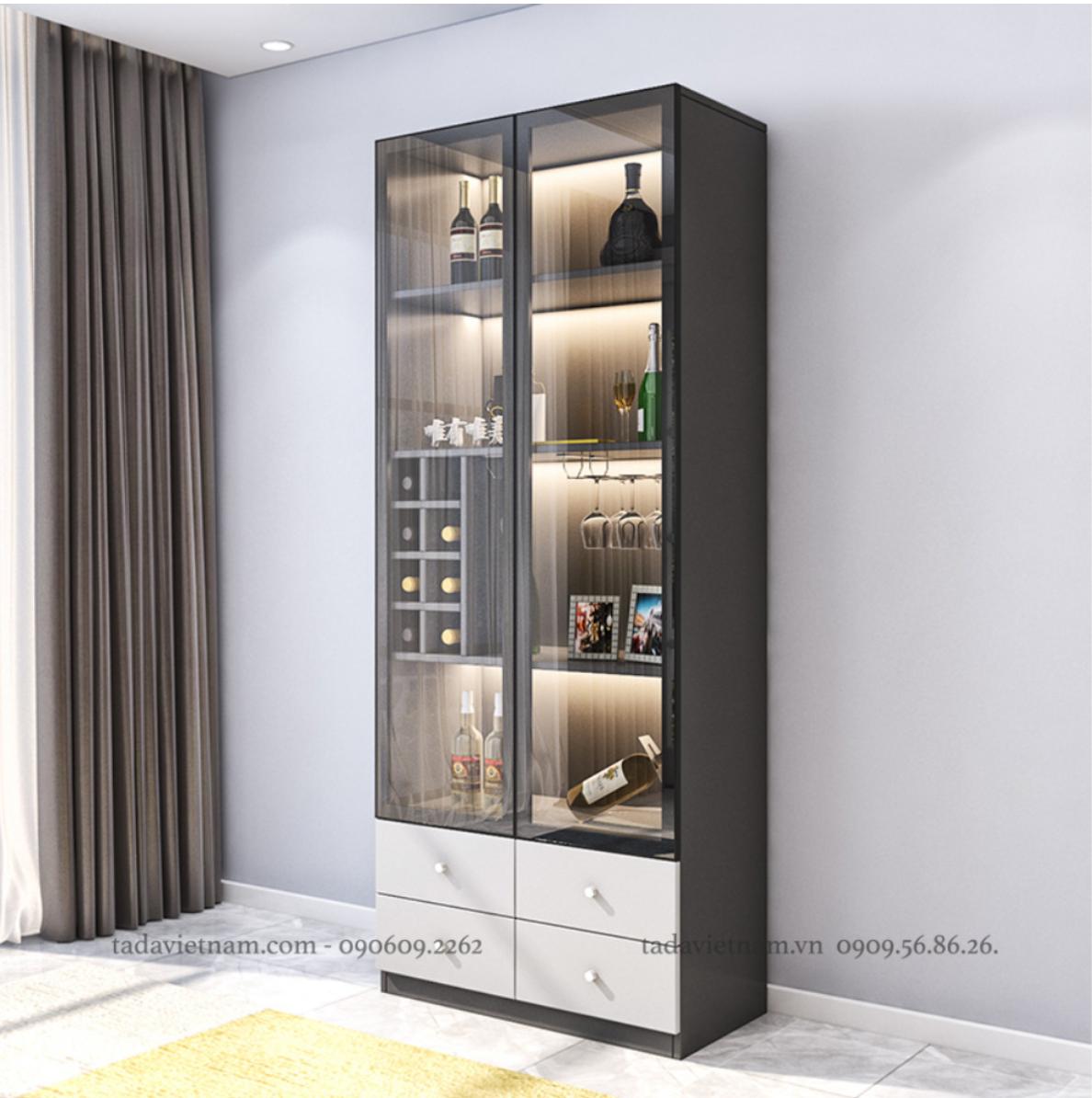 Tủ rượu đẹp phòng khách chất liệu gỗ MDF thương hiệu TADA- TDTR28