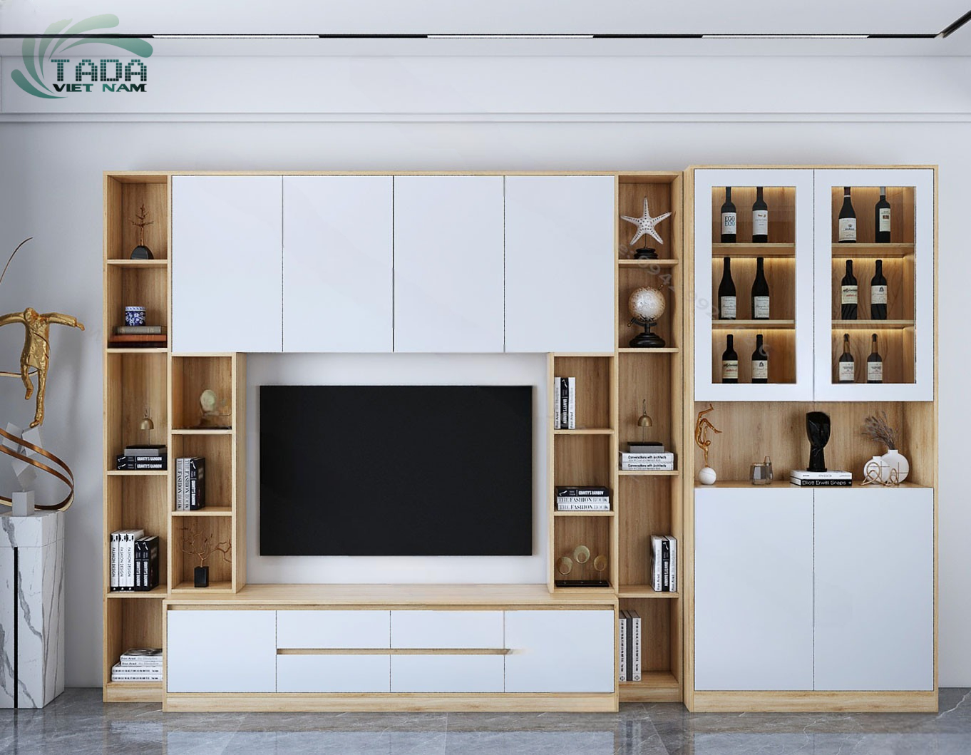 Nâng Cao Thẩm Mỹ Phòng Khách: Tủ Trang Trí và Kệ TV Độc Đáo TVMT3