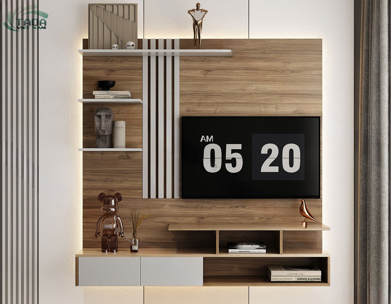 Thiết Kế Nội Thất Độc Đáo với Kệ TV và Mảng Tường TVMT6