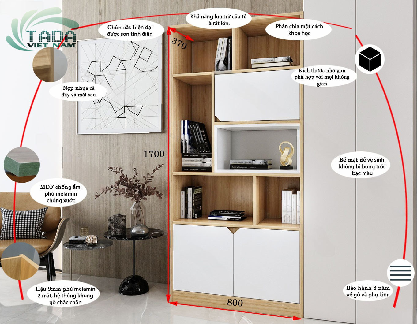 Tạo Diện Mạo Hiện Đại Cho Phòng Đọc Với Kệ Sách Hiện Đại, Thương hiệu TaDa Việt Nam TDKS21