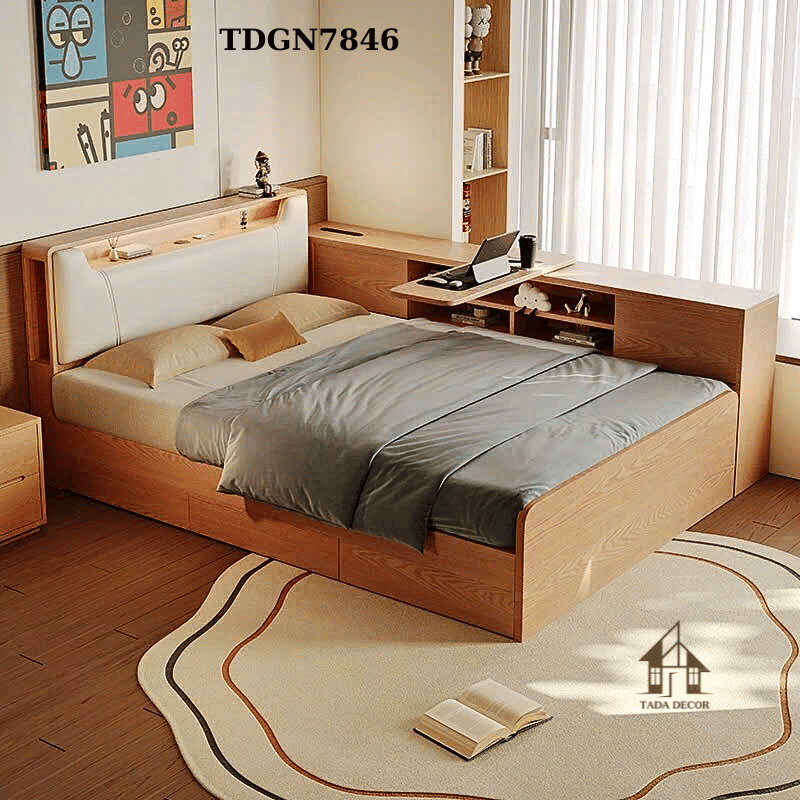 giường ngủ gỗ có kệ đựng đồ
