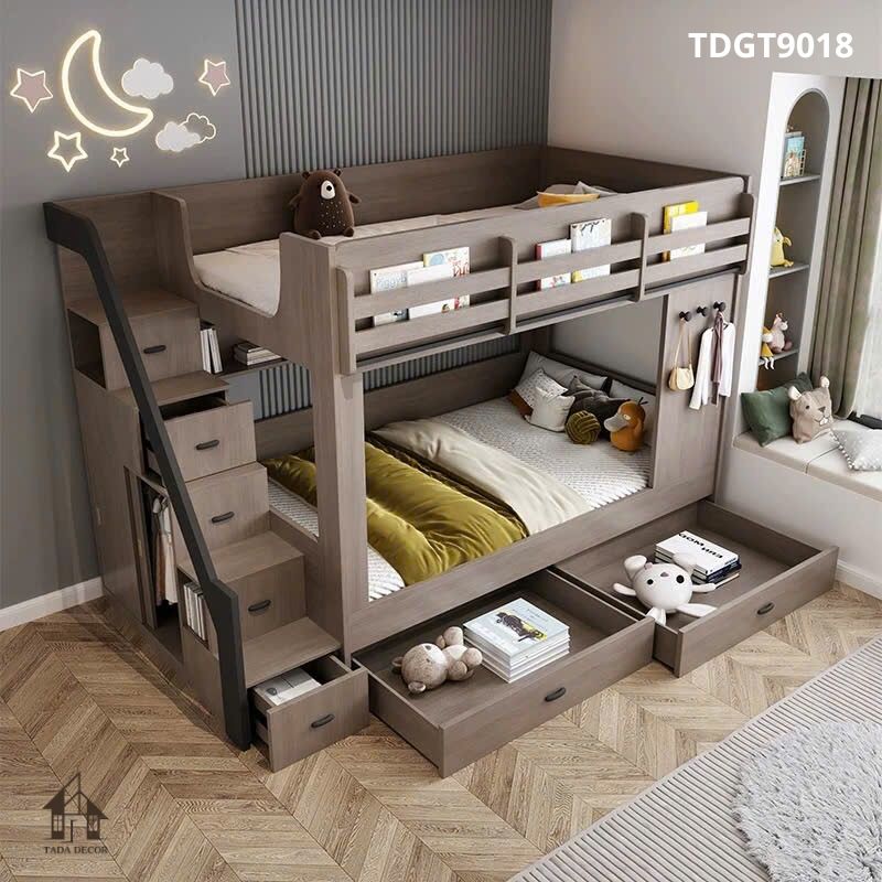 Giường tầng trẻ em TDGT9018 bằng gỗ MDF hiện đại