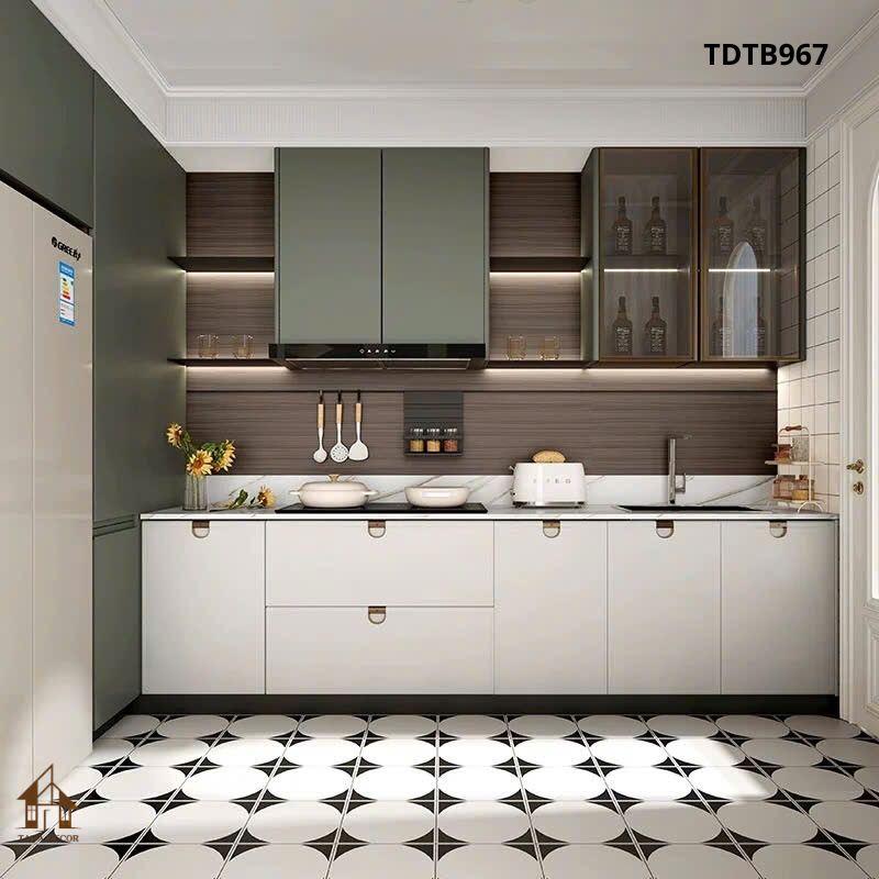 Mẫu tủ bếp gỗ đẹp TDTB967 tối ưu công năng