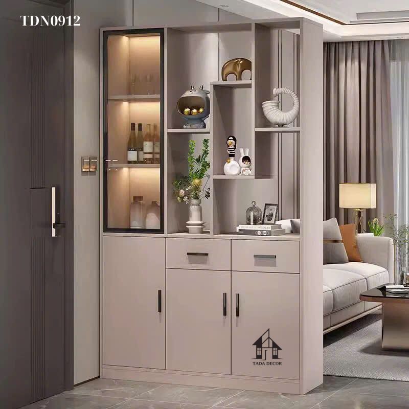 Chi tiết tủ đa năng TDN0912 với vách CNC tinh tế và công năng tối ưu