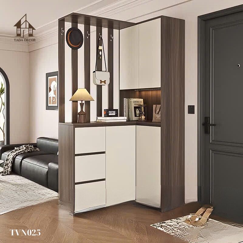 Tủ ngăn phòng phối vách kiểu dáng chữ L
