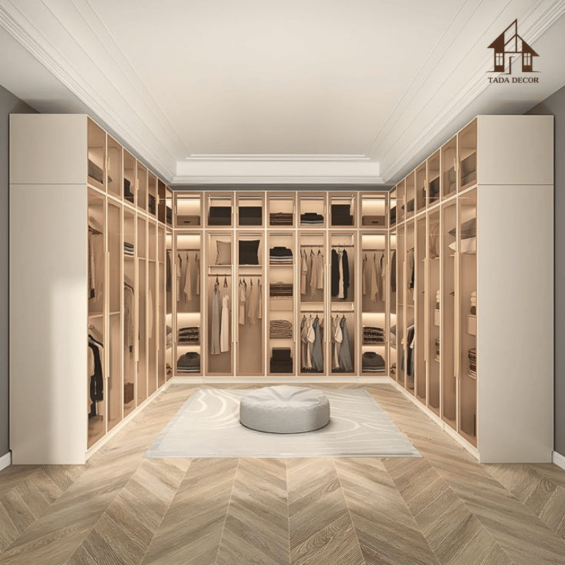Tủ quần áo kết hợp cửa kính
