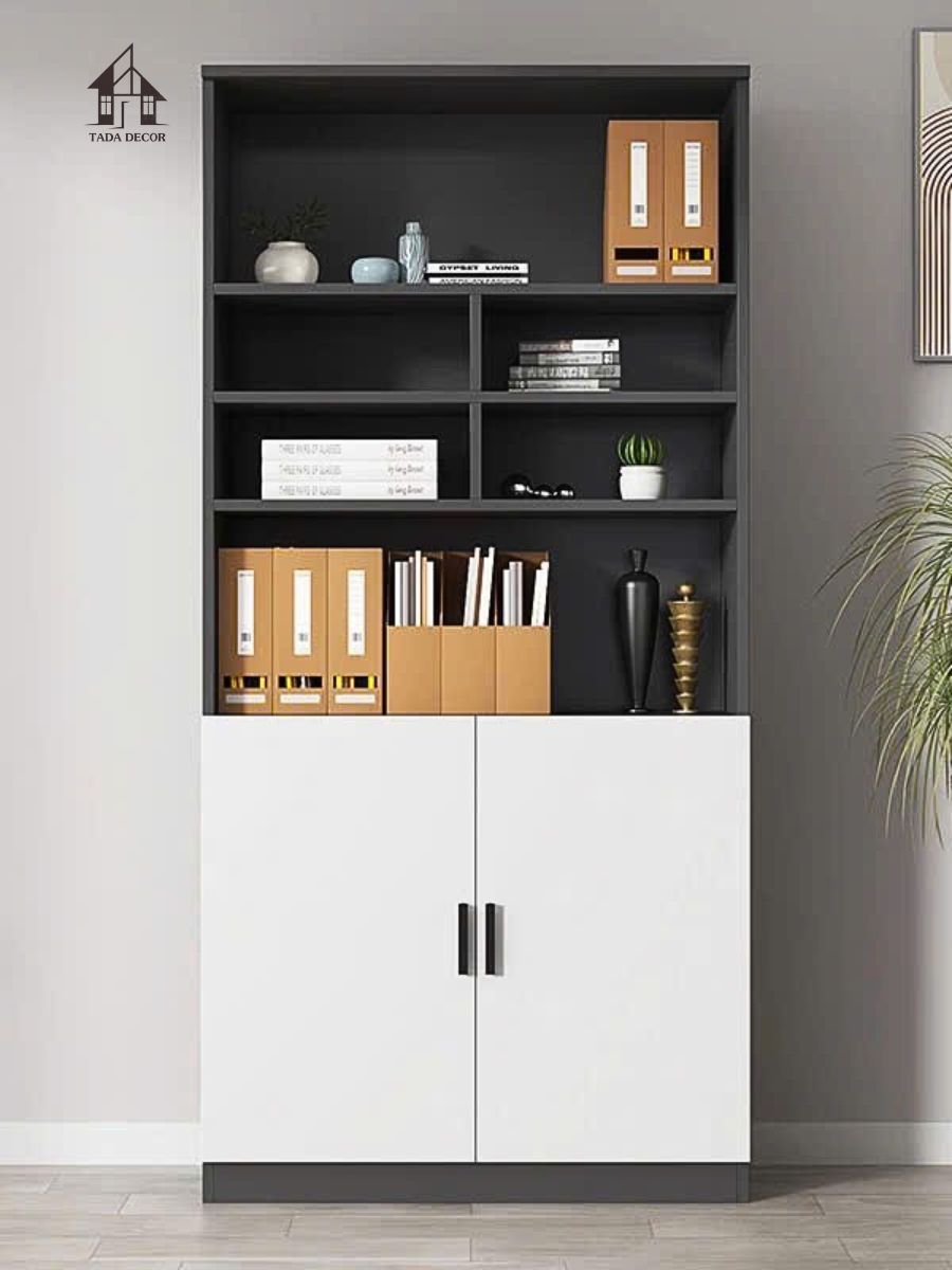 Tủ đựng đồ đa năng TDN9326 gỗ MDF màu xám trắng thiết kế hiện đại