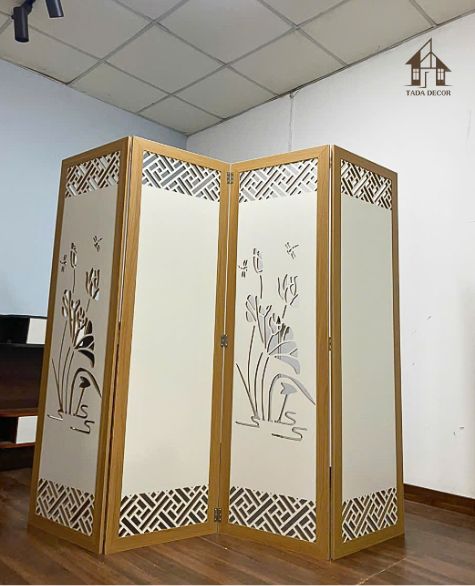 Thi công thực tế vách ngăn phòng hoa sen kết hợp vách kín TD1008 sang trọng