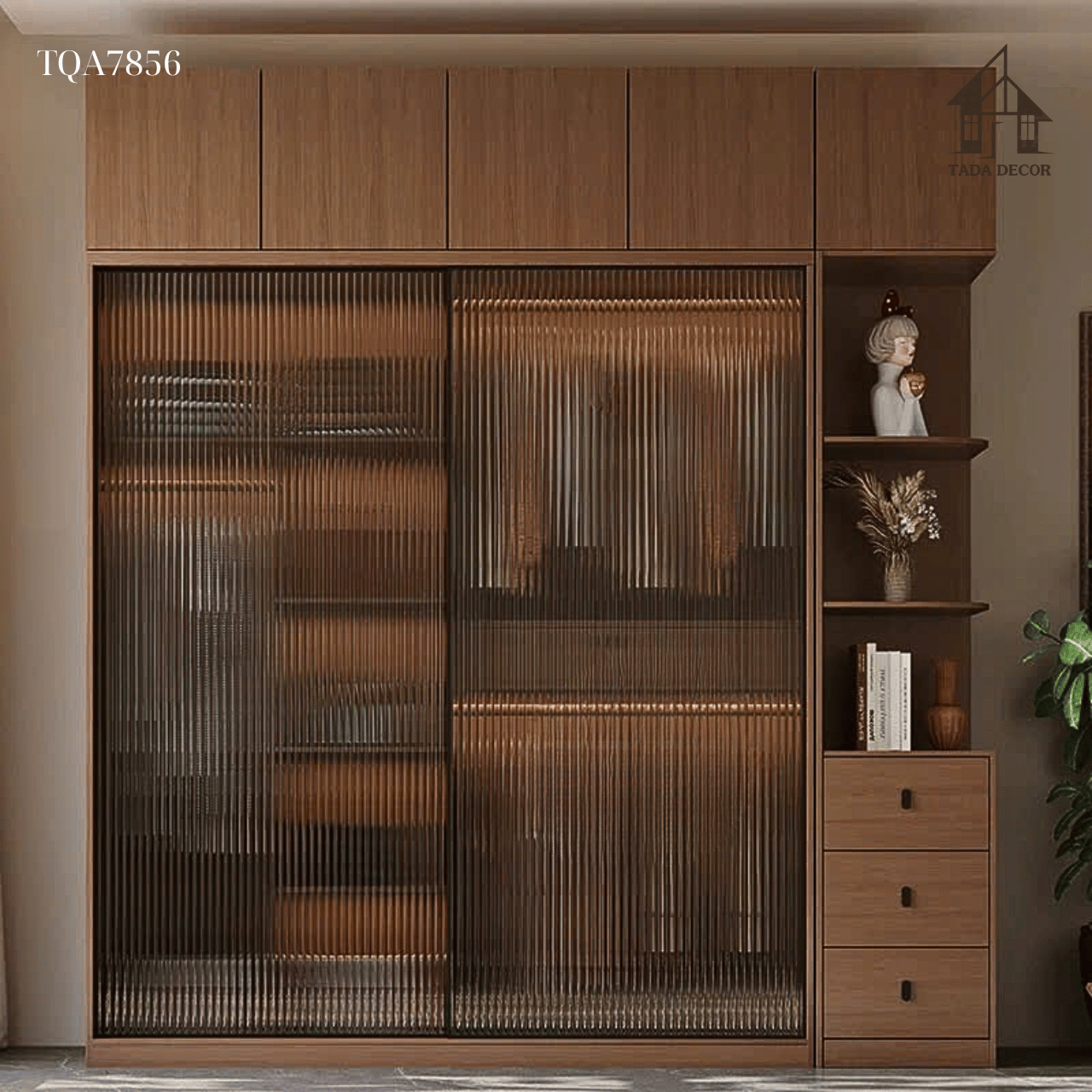 Tủ treo quần áo cánh kính mờ