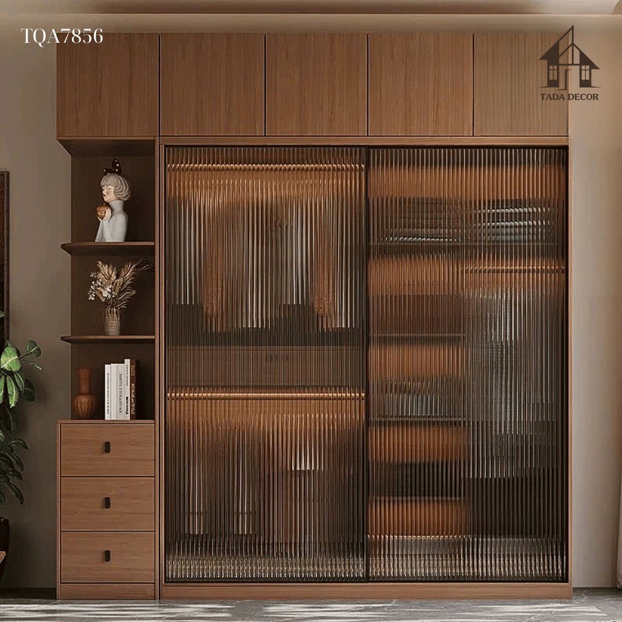 Tủ treo quần áo cánh kính mờ