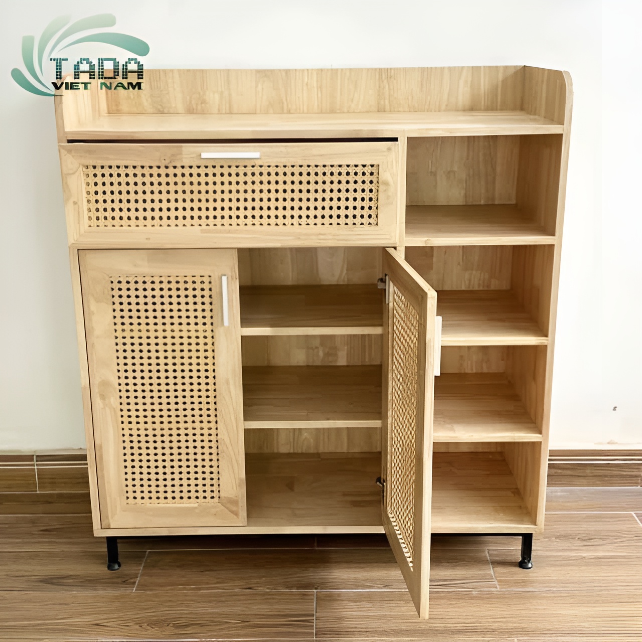 Tủ để giày cánh phối mây thoáng khí, khử mùi cho giày dép kiểu dáng thanh lịch, TaDa Việt Nam TDTG18