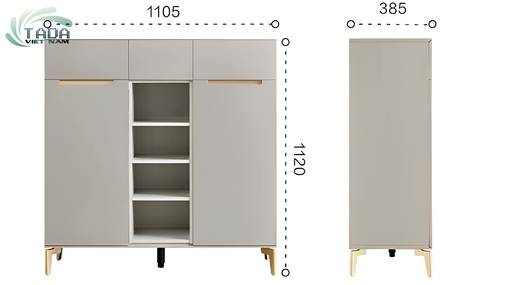 Tủ giày dép gỗ MDF kết cấu chắc chắn thiết kế đơn giản, TaDa Việt Nam TDTG10