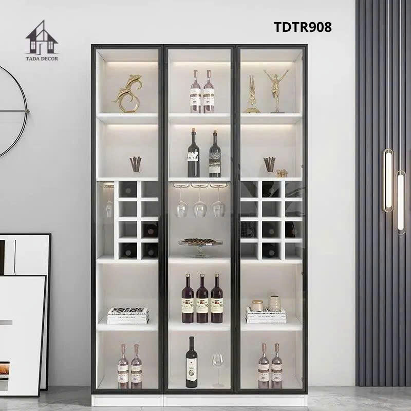tủ rượu cánh kính thiết kế hiện đại cho chung cư
