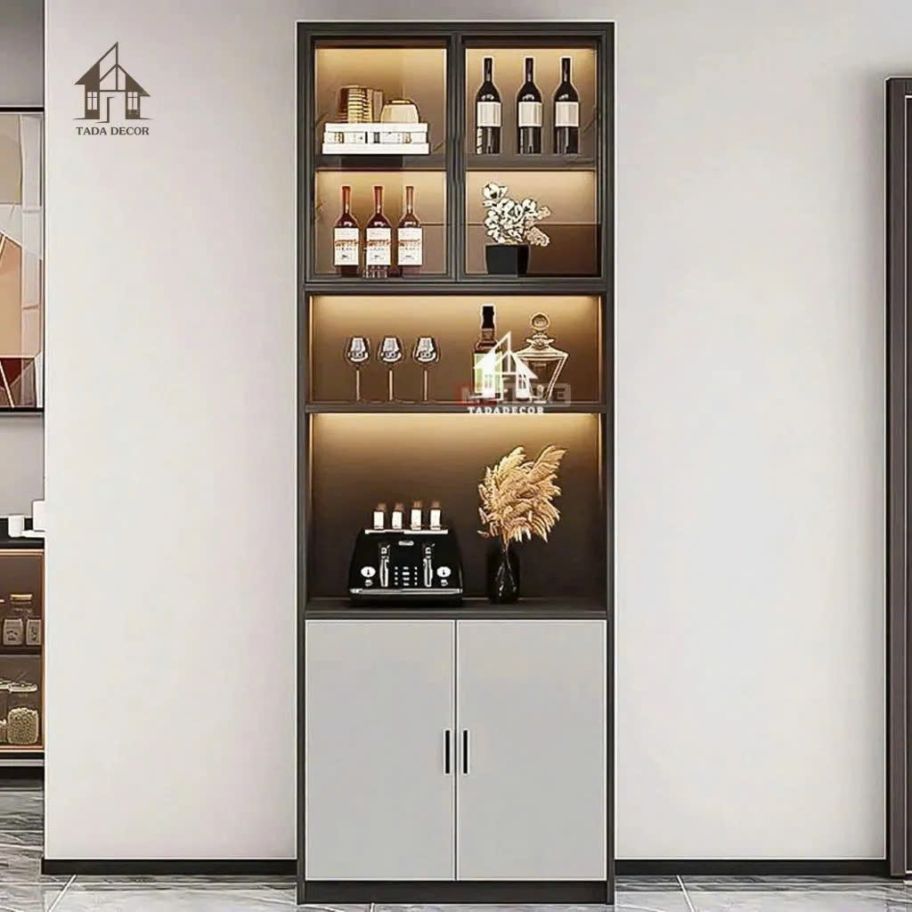 tủ trưng bày phòng khách đẹp tối giản