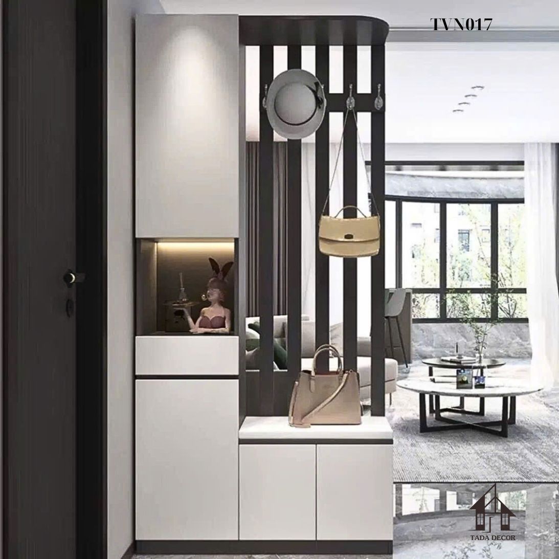 Tủ ngăn phòng phối vách có hộp chứa đồ