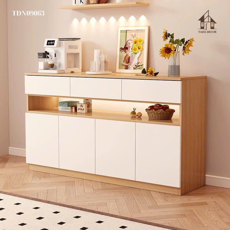 Không gian bếp hiện đại với tủ đa năng TDN09063 gam màu sáng nhã nhặn
