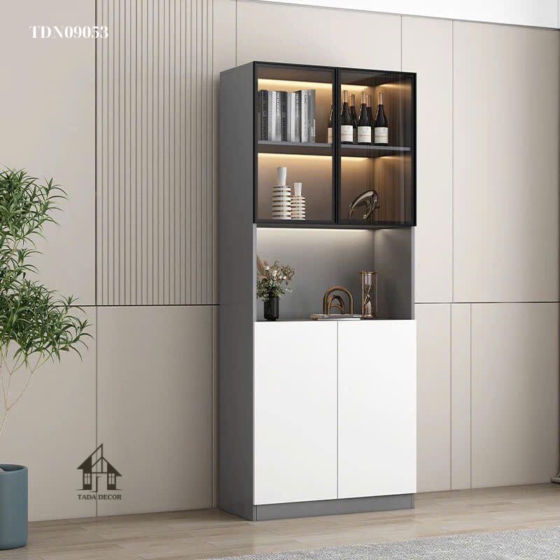 Tủ đa năng phòng bếp TDN09053 thiết kế hiện đại màu trắng gỗ sang trọng