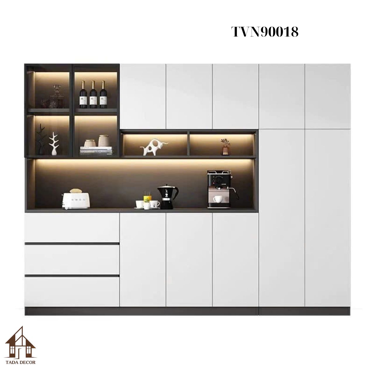 Khoang trưng bày rượu và đồ decor trong tủ đa năng TADA Việt Nam TDN90018