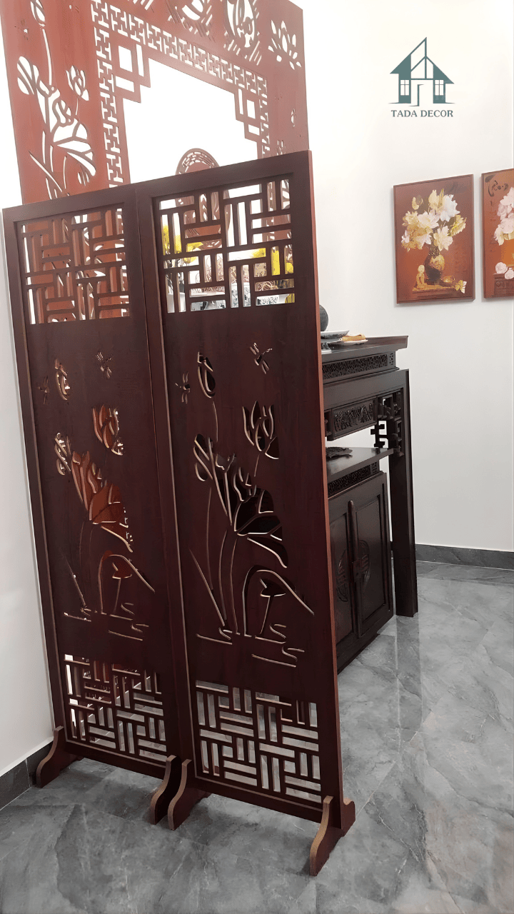 vách bình phong họa tiết